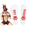 Kinky Puppy Socks Chaussettes Good Boy Blanc-Rouge